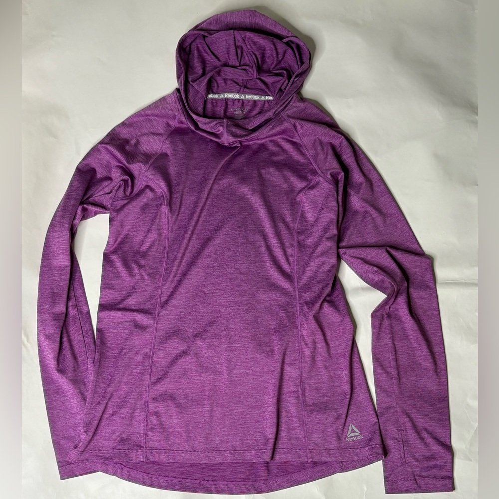 Reebok Women's Hooded Long-Sleeve Top in Heather Purple
